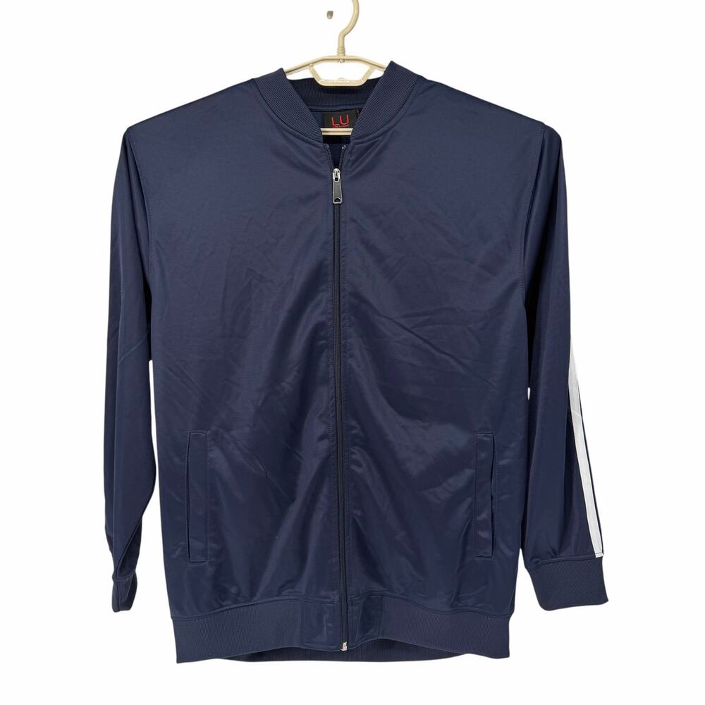 NEW Linea Uomo Activeware Blue Front Zip Track Jacket Sz XXL